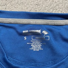 Reel Legends T Shirt Mens Small Blue Freeline Performance Crew Neck Logo Fishing