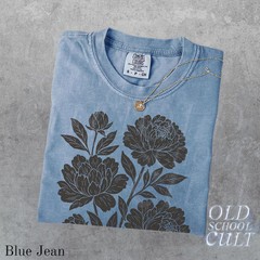 Vintage Linocut Flower Graphic Comfort Tee