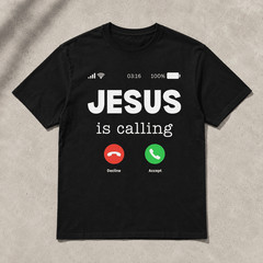 Jesus Is Calling Christian Faith Graphic Men’s T-Shirt Religious Prayer Tee