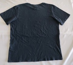 Adidas Navy Blue T-Shirt L | Yellow Logo Classic Tee Retro Mens Casual Wear