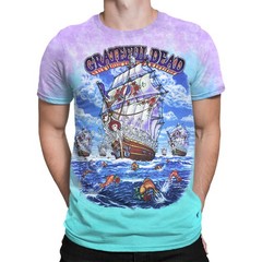 Grateful Dead Ship Of Fools Tie-Dye T-Shirt Liquid Blue