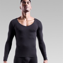 3Pack Men’s Long Sleeves T Shirts Undershirts Modal Slim Thin Underwear V-neck
