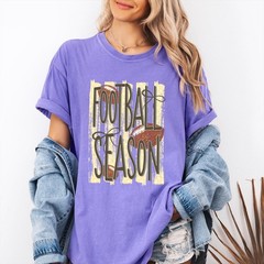 Football Season Shirt Retro Checkered Game Day Touchdown Fall Unisex Fan Tee