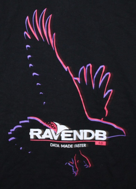 RavenDB 4.0 Data Made Faster Graphic T Shirt Eagle Logo Black XL