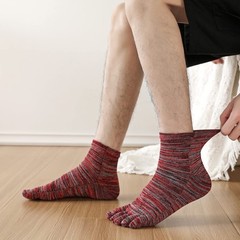 Toe Socks Mens Five Finger Striped Sock Running Athletic Cotton Ankle Sox 5 P…