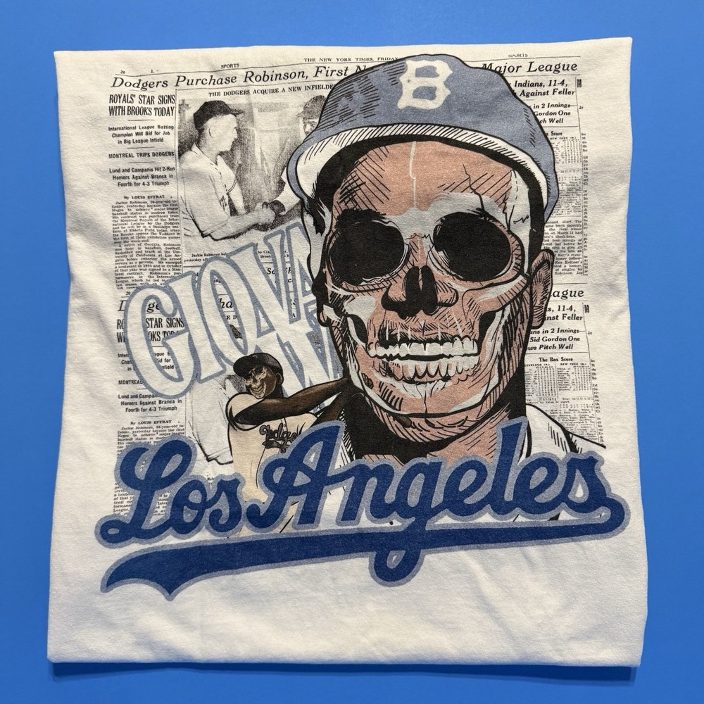 Vintage Rare Los Angeles Dodgers Giovanni’s World White T Shirt