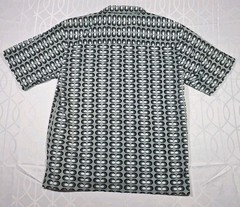 No boundaries Short Sleeve Shirt Button Up Black/white Geometric Pattern Cotton