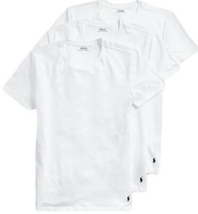 3 POLO RALPH LAUREN MENS 1XL TO 4XL BIG & TALL WHITE BLACK STRETCH CREW T-SHIRTS