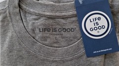 Life Is Good SS Shirt Crusher Tee RAINBOW MAP USA Grey Chest47in Mens L