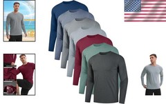 7 Pack Men’s Quick Dry Long Sleeve Shirts Moisture Wicking UV UPF 50+ Sun Pro…