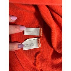 Cutter & Buck Orange 100% Cotton V Neck Knit Sweater Top Relaxed Fit Size XL