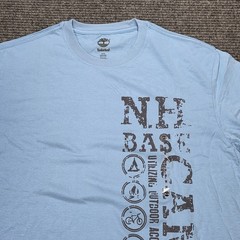 Timberland Graphic T-Shirt Men’s Size M Light Blue Cotton Outdoors Travel New