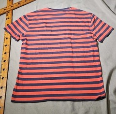 Polo Ralph Lauren Shirt Mens M Blue Pink Striped Preppy Pony Casual Pocket Tee