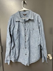 Quince Men Organic Chambray Long Sleeve Shirt Dark Sz XXL Dark Chambray
