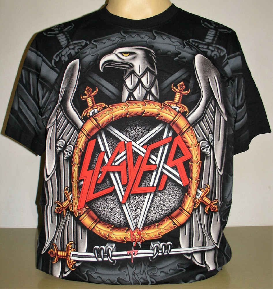Slayer Thrash Metal Band Eagle All Over Print T-Shirt Size M L XL 2XL 3XL New!