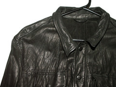 Men’s All Saints LORRIMER LEATHER SHIRT jacket overshirt XL (ref69)