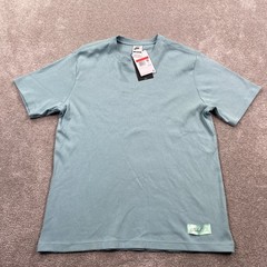 Nike T-Shirt Mens Large Teal Blue New Tight Fit Ribbed Cotton HQ9250-017