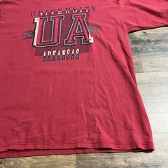 Vintage Crable University of Arkansas Mens Large L Red T Shirt Made in USA