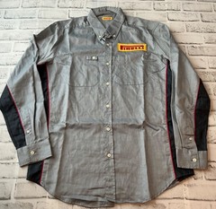 Vintage VW Volkswagen Racing Button Shirt Size Med Castrol Pirelli F1 Mechanic