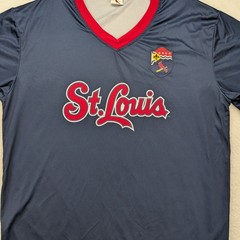 St. Louis Cardinals Shirt Mens XL Navy Blue Red Logo MLB Baseball Fan Jersey