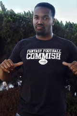 Mens Fantasy Football Commish T Shirt Funny Gift for Dad Game day Graphic Cool