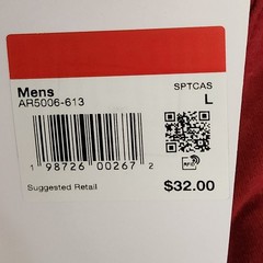 Nike Shirt Mens Large Red Just Do It Swoosh Logo Graphic Tee AR5006-613 NEW