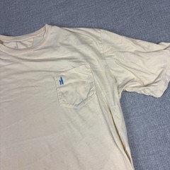 Johnnie-O Shirt Mens XL Beige Pocket Tagless Crewneck Cotton Jersey Surf Tee