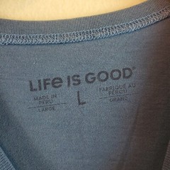 Life is Good Men’s tshirt Land of the Free Home of the Brave American Flag Shirt