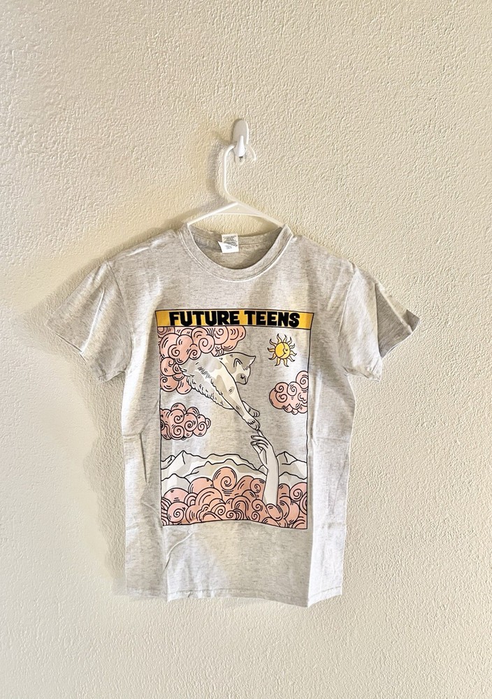 Future Teens Cat Indie Alternative Band Shirt Size Small Grey