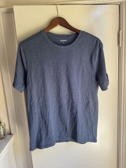 Quince Men’s Short Sleeve T-Shirt Size M Medium Blue Slub Cotton Crewneck