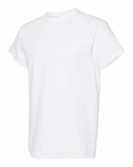 G5000 Gildan Short-Sleeve White T-Shirt Heavy Cotton 5.3oz (W/Tearaway Label) G3