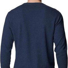 Columbia Men’s Pine Peak Waffle Long Sleeve Crew, Collegiate Navy Heather, NWT