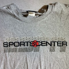 Vintage Y2K ESPN SportsCenter Gray Graphic T-Shirt