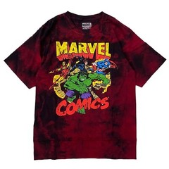 Marvel DC Comics Characters Red Tie Dye Men’s T-Shirt – NWT