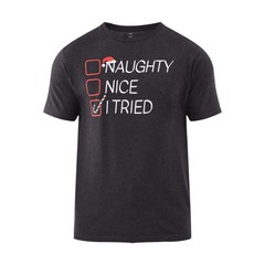Holiday Time Mens Graphic Tee Size XL Black Naughty Nice Checklist Christmas