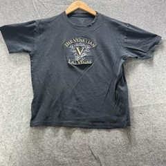The Venetian Shirt Mens XL Black Las Vegas Embroidered Graphic Tee Crewneck