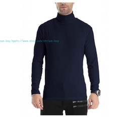 Men Lightweight Long Sleeve Knitted Pullover Tops Turtleneck base layer T-Shirts
