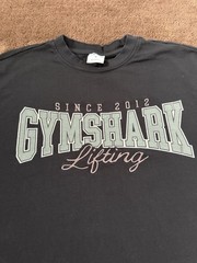 Gymshark Oversized Boxy T Shirt Mens Medium M Black Lifting Embroidered Fits XL