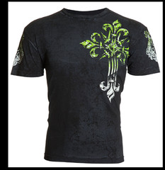 ARCHAIC by AFFLICTION Black WRETCH Wings Short Sleeve Slim Fit T-shirt