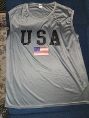 Men’s USA Flag Sleeveless Muscle Shirt Size XL