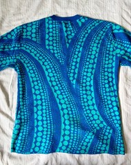 Louis Vuitton Polkadot Blue/Green Knit Shirt Size L Used 100% Authentic