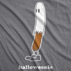 Mens Halloweenie T shirt Funny Ghost Hot Dog Tee Scary Halloween Costume T shirt