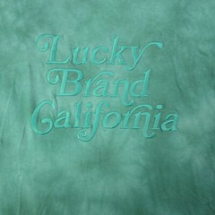 Lucky Brand TIE DYE SHIRT Mens Extra Large XL GREEN Casual Embroidered NWT