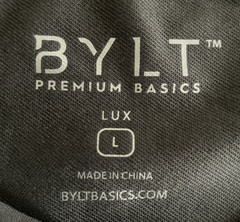BYLT Premium Basics Drop-Cut Lux T-Shirt Mens L Dark Gray Stretch Performance