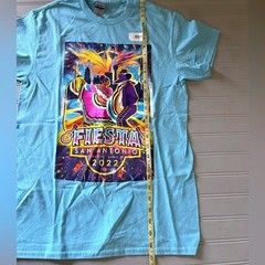 Gildan Fiesta San Antonio 2022 Graphic T Shirt Mens Small Blue Heavy Cotton Tee