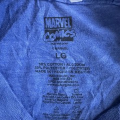 Marvel Comics T-Shirt Mens Size LG Blue Graphic Avengers Crew Neck Short Sleeve