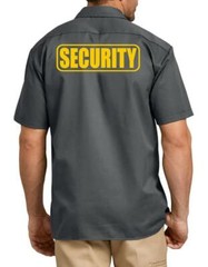 NEW MENS PRINTED SECURITY GUARD UNIFORM HEAVY THICK BUTTONS WORK DICKIES SHIRTS