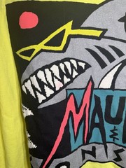 Vintage MAUI AND SONS Men’s Neon Shark Long Sleeve Made in USA T-Shirt Size XL