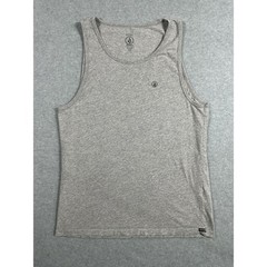 Volcom Tank Top Mens Medium Gray Modern Fit Cotton Blend Logo Sleeveless Casual