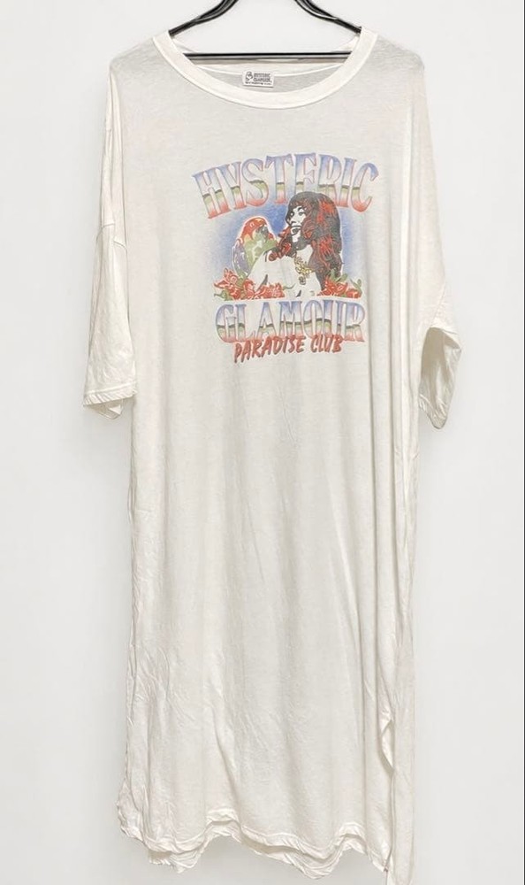 Hysteric Glamour Paradise Club T-shirt Maxi Dress White Free Size Unused